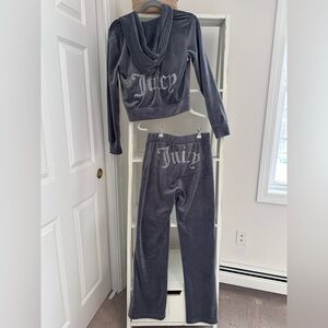 Fabulous Juicy Couture Gray Velour Tracksuit Size S